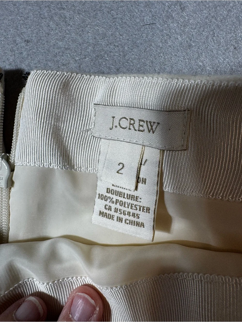 J. Crew Cream Mini A-Line Wool Skirt Size 2